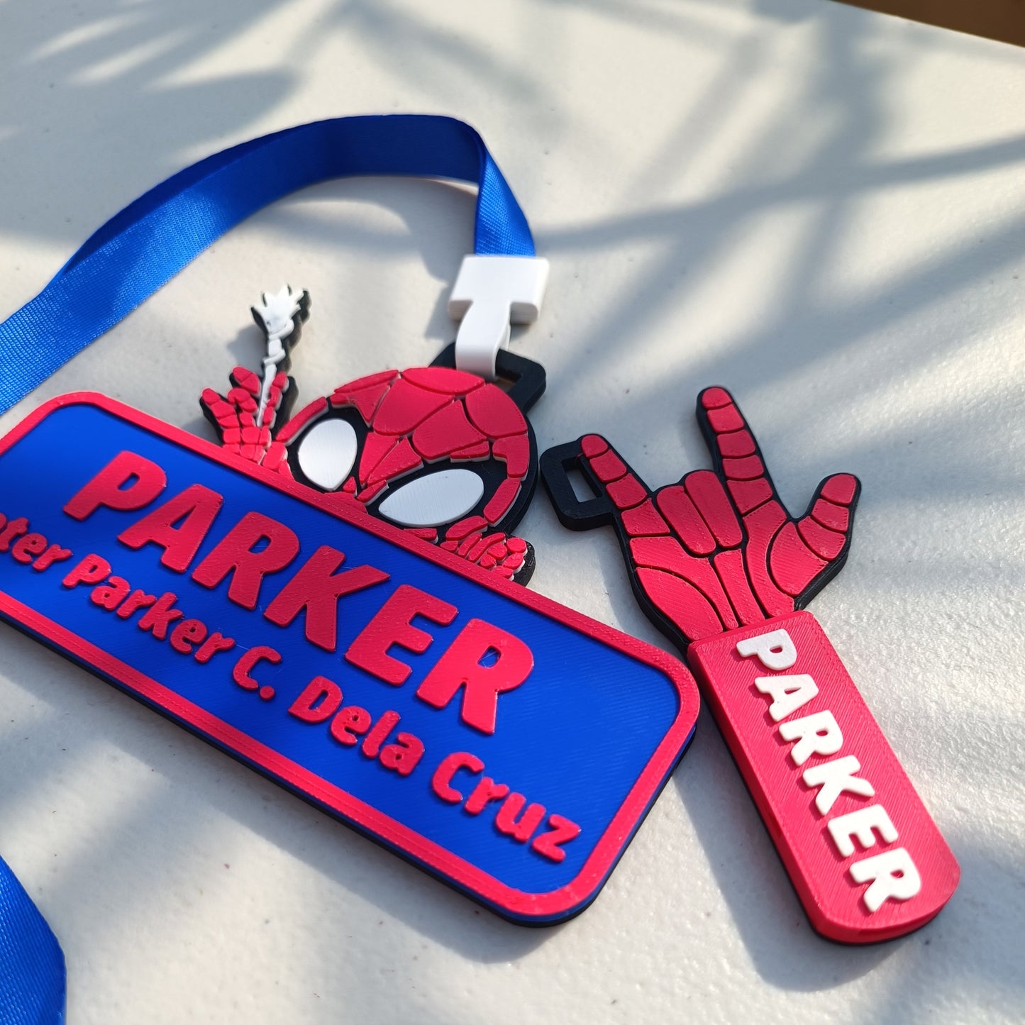 Spiderman Custom Name Tag with Safety Whistle Bundle