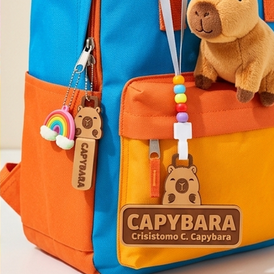 Capybara Custom Name Tag with Safety Whistle Bundle