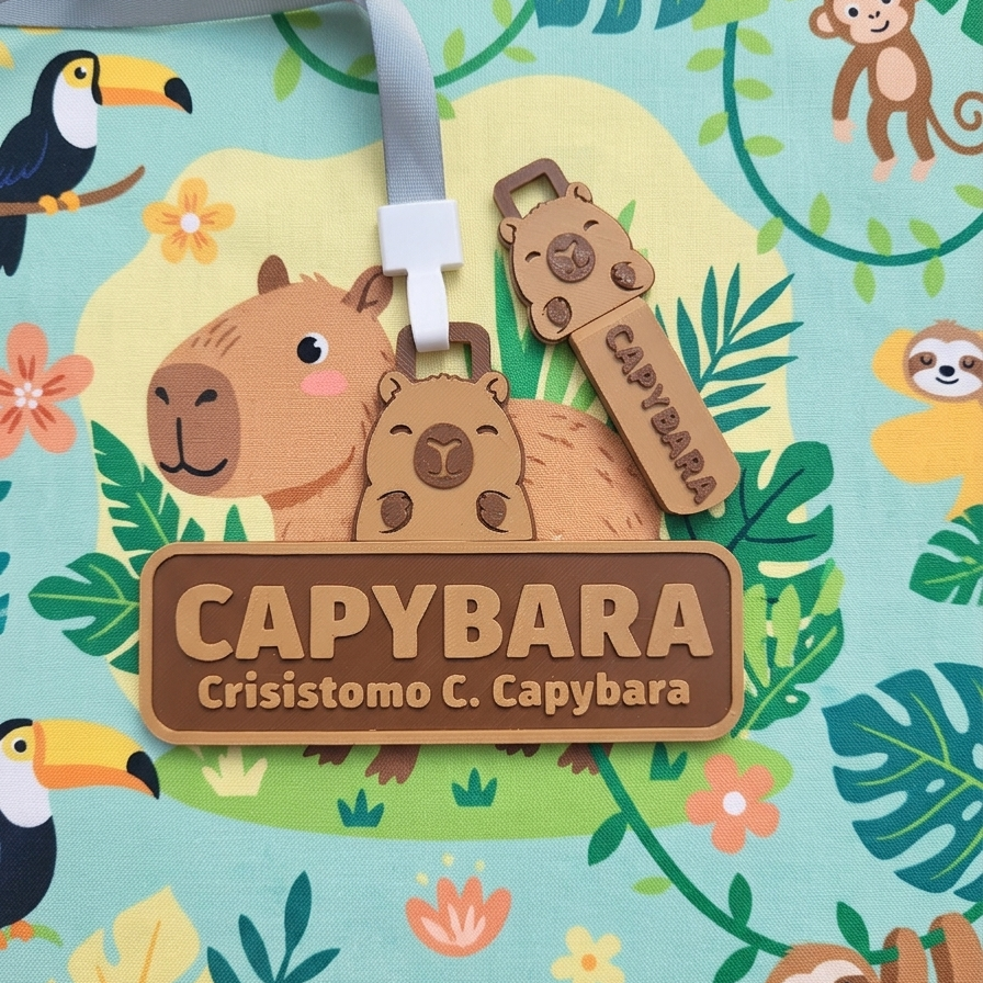 Capybara Custom Name Tag with Safety Whistle Bundle