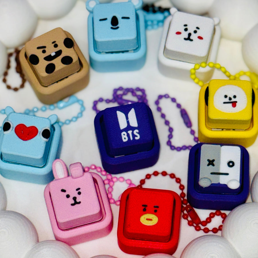 BT21 BTS Mini Cube Fidget Clicker Keychain
