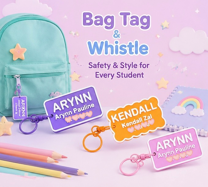 WhistleTag | Personalized School Bag Tag
Bag Tag + Emergency Whistle in One!