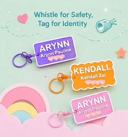 WhistleTag | Personalized School Bag Tag
Bag Tag + Emergency Whistle in One!