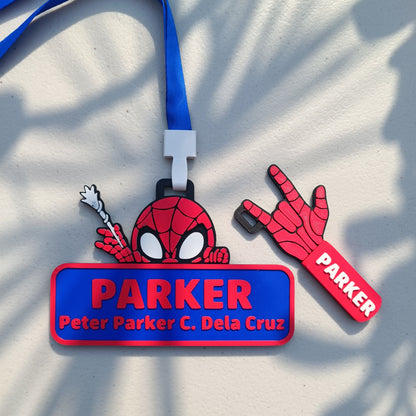 Spiderman Custom Name Tag with Safety Whistle Bundle