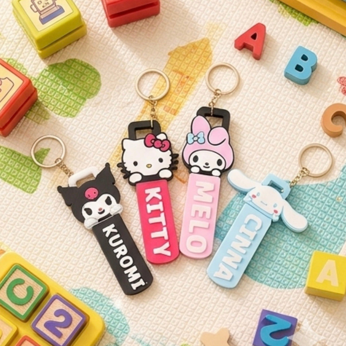 Sanrio Custom Name Tag with Safety Whistle Bundle