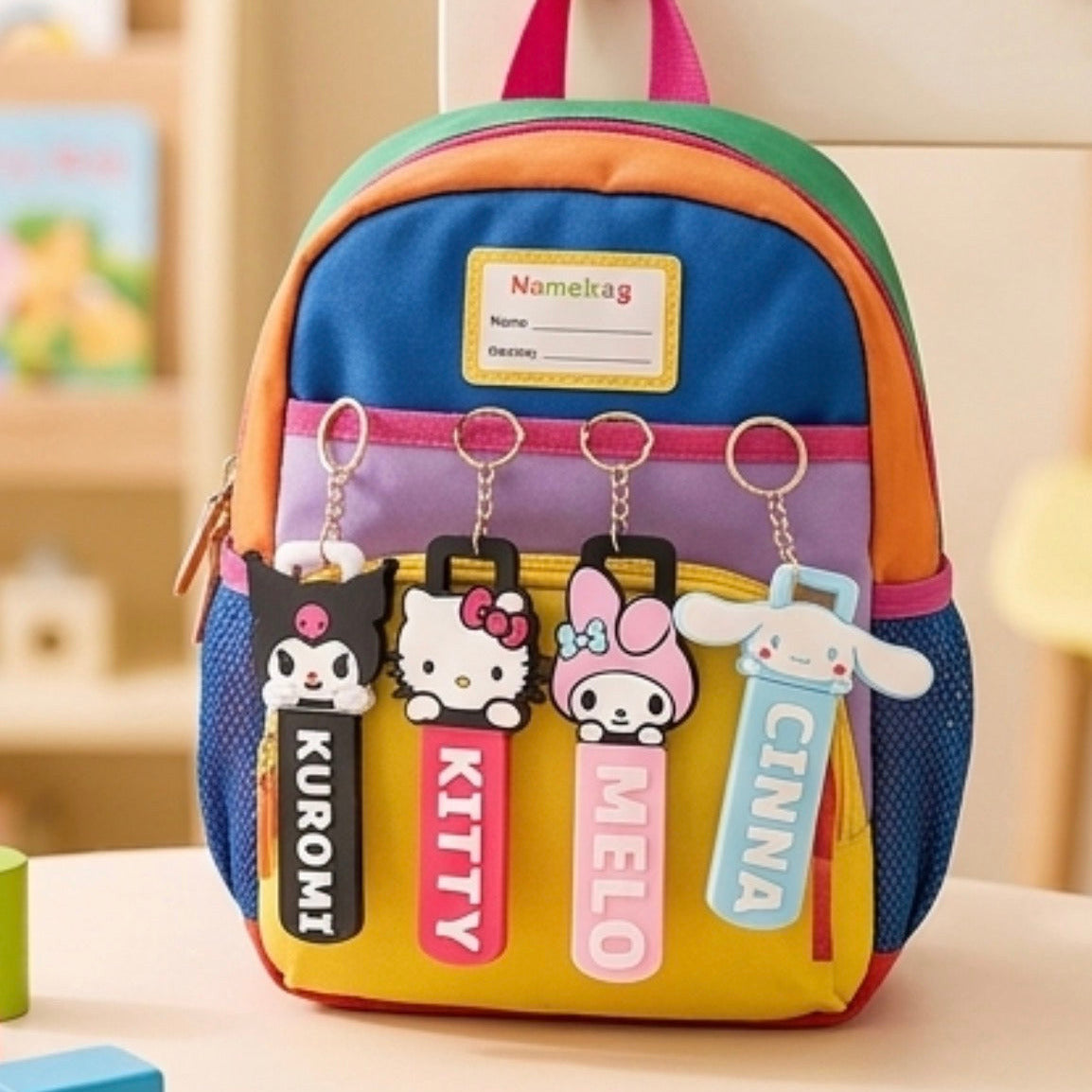 Sanrio Custom Name Tag with Safety Whistle Bundle