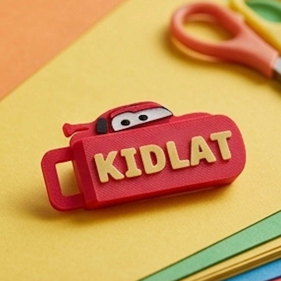 Lightning Mcqueen Custom Name Tag with Safety Whistle Bundle