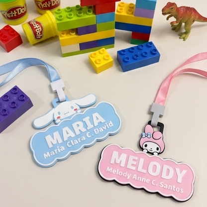 Sanrio Custom Name Tag with Safety Whistle Bundle