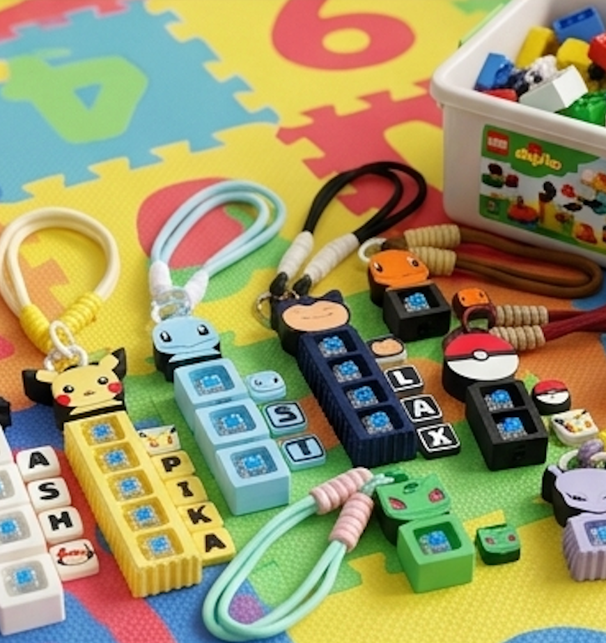 Pokémon Theme - Personalized Name Keychain and Clicker