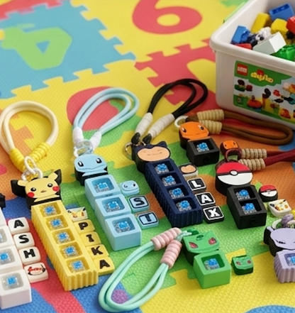 Pokémon Theme - Personalized Name Keychain and Clicker